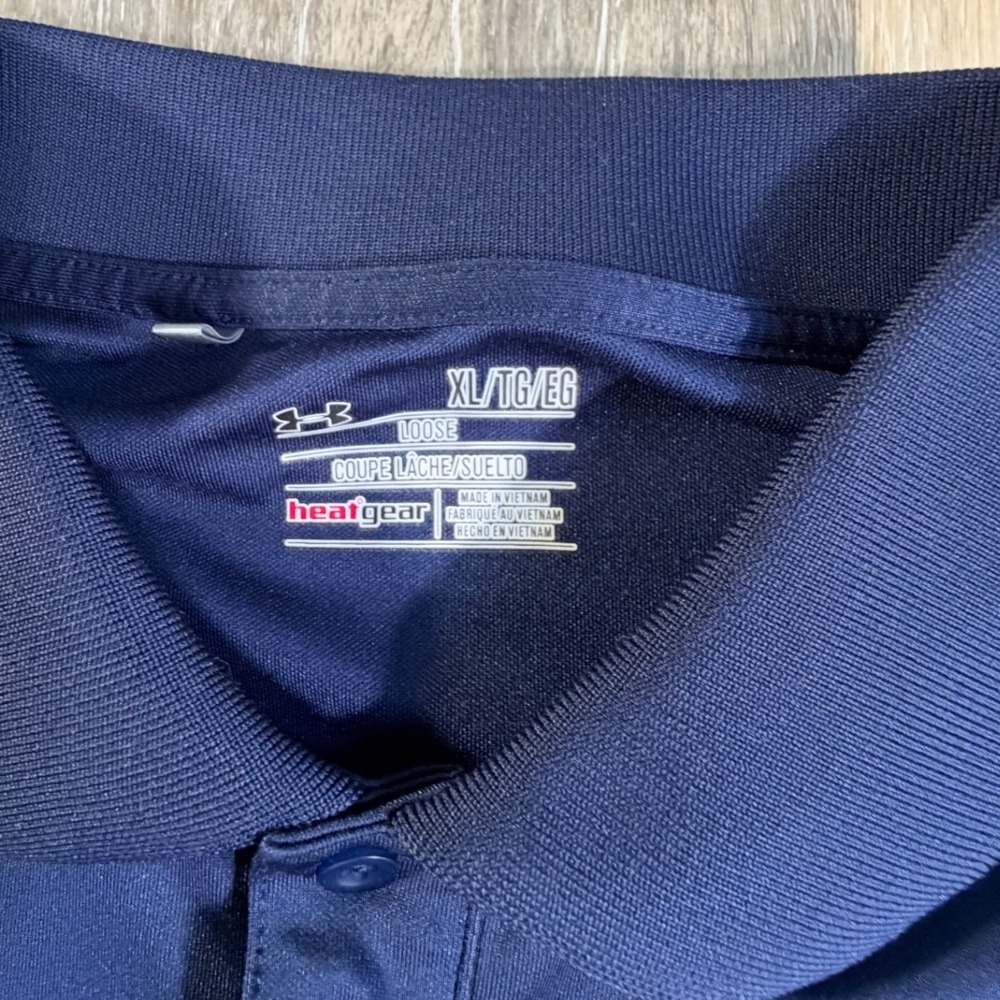 Under Armour Polo Shirt Mens XL Navy Auburn Tigers HeatGear Loose Fit - Picture 2 of 6